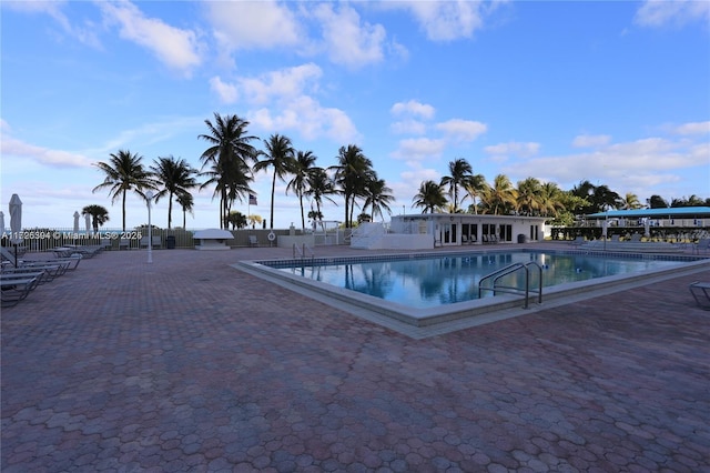 view of pool featuring a patio