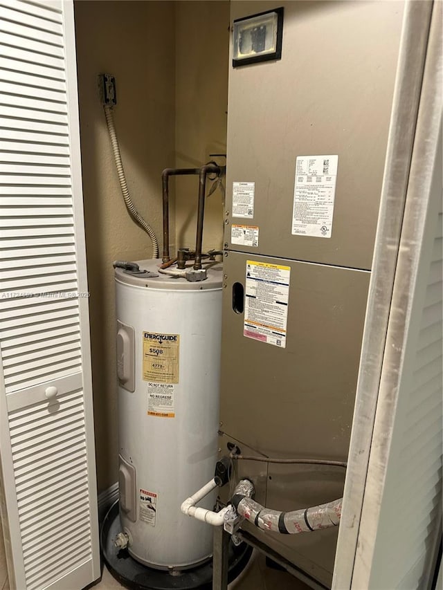 utilities with water heater and heating unit