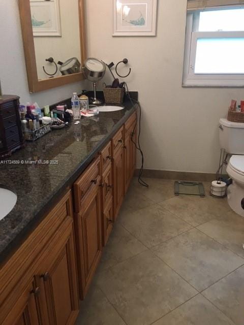 bathroom featuring toilet and vanity