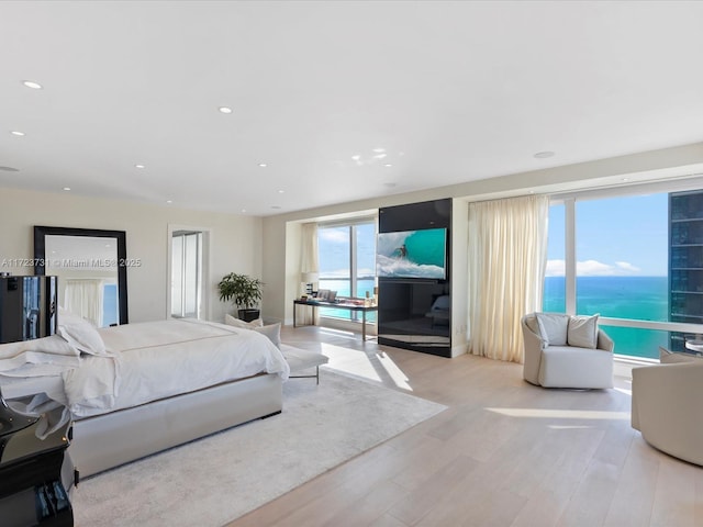 bedroom featuring light wood-type flooring