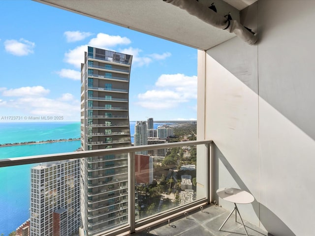 balcony with a water view