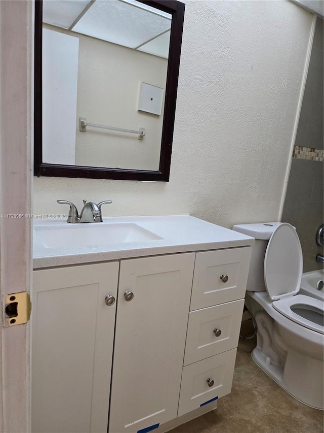 bathroom with toilet and vanity