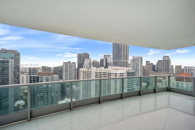 balcony featuring a view of city