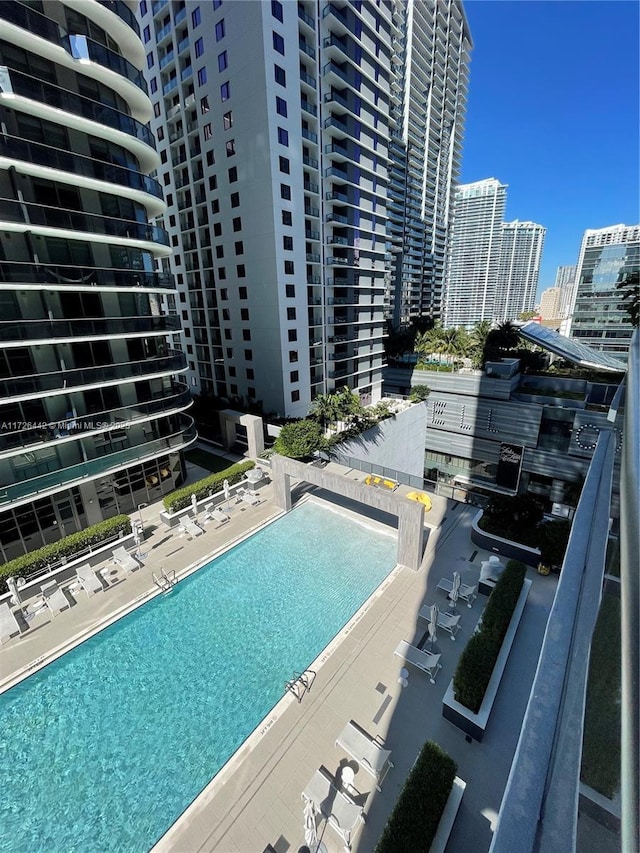 view of pool with a patio area