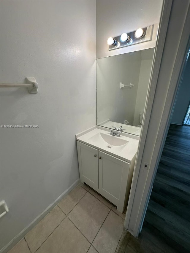 bathroom featuring vanity and tile patterned floors