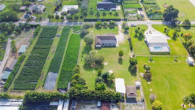 drone / aerial view with a rural view