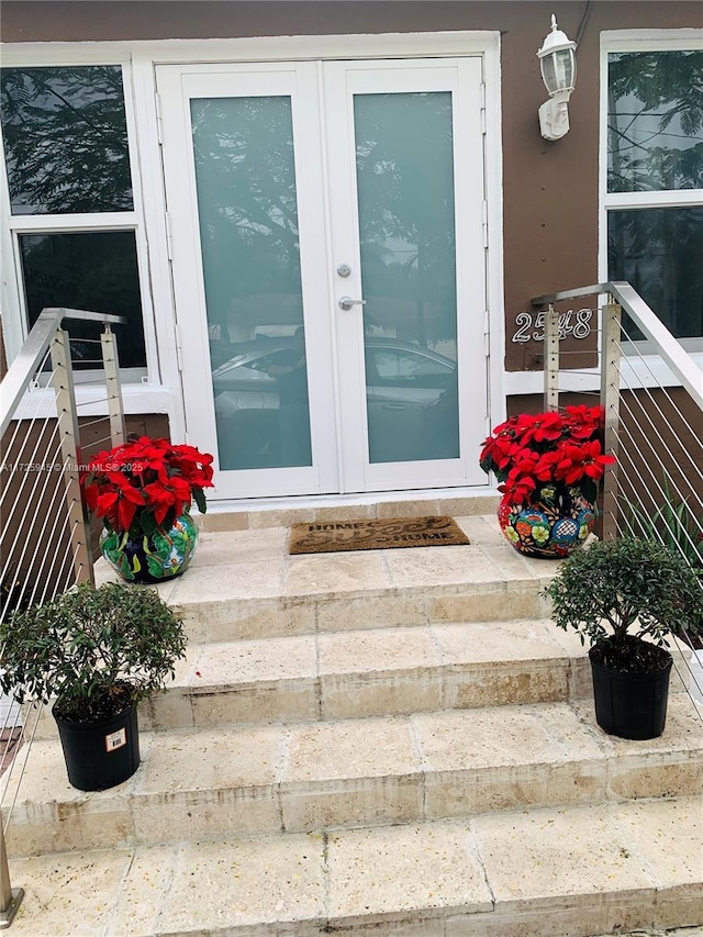 doorway to property with french doors