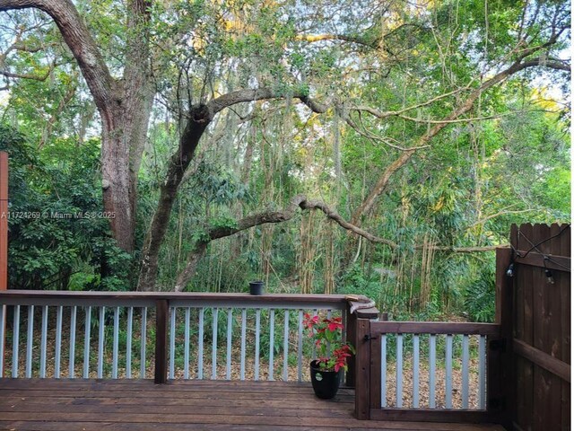 deck with a water view