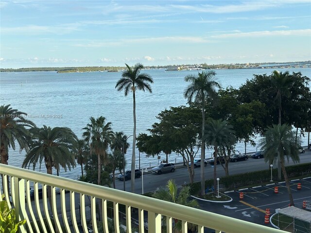 balcony with a water view