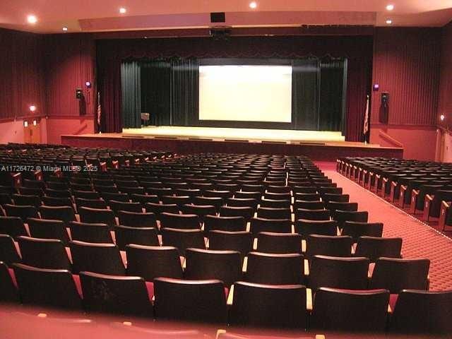 view of carpeted home theater room