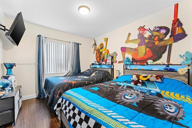 bedroom with a textured ceiling