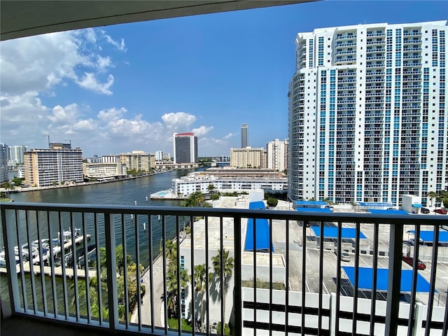 balcony with a water view