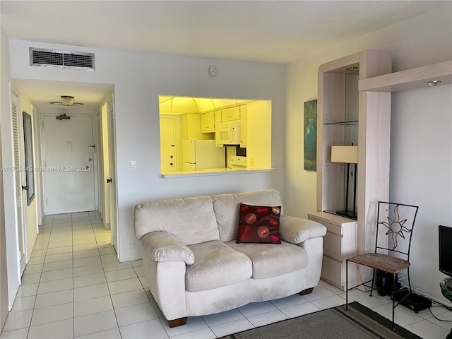 view of tiled living room