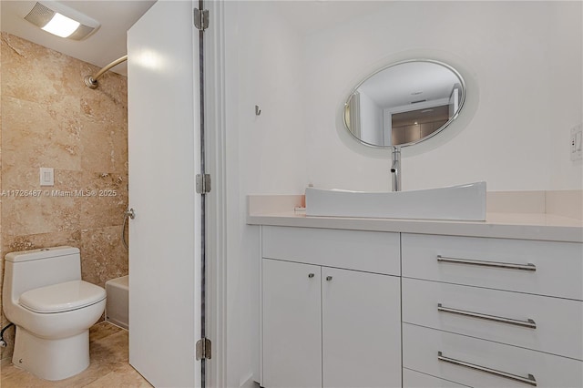 2301 Collins Ave Unit 1515, Miami Beach, FL 33139 - bathroom with toilet, shower / bath combination, and vanity
