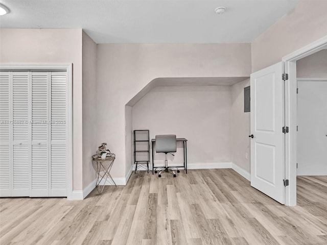 office featuring light hardwood / wood-style flooring