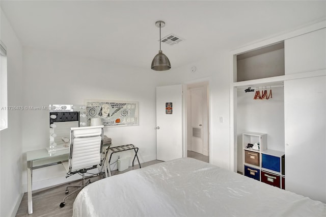 bedroom featuring light hardwood / wood-style flooring