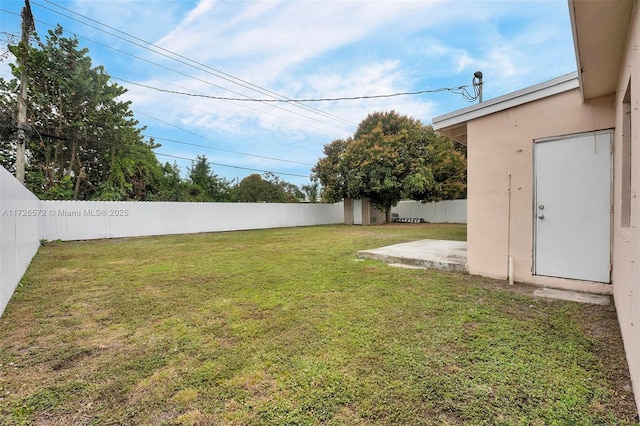 view of yard featuring a patio