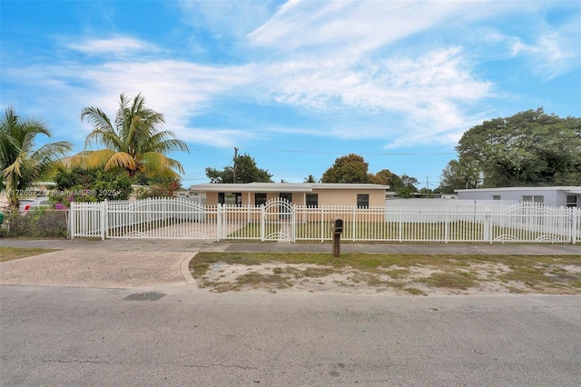 view of single story home