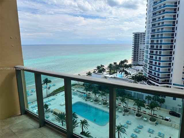 balcony with a water view