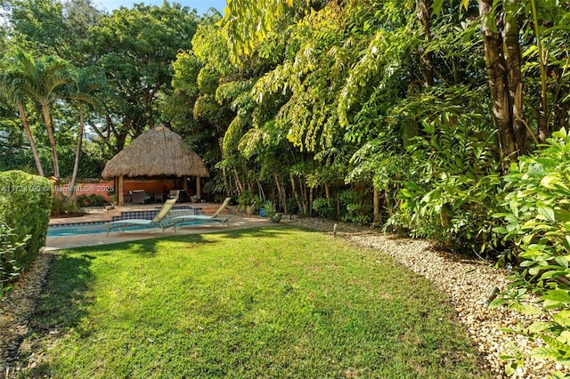 view of yard featuring a gazebo