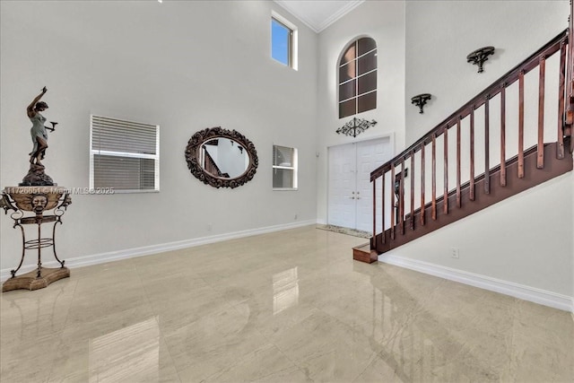 foyer with crown molding