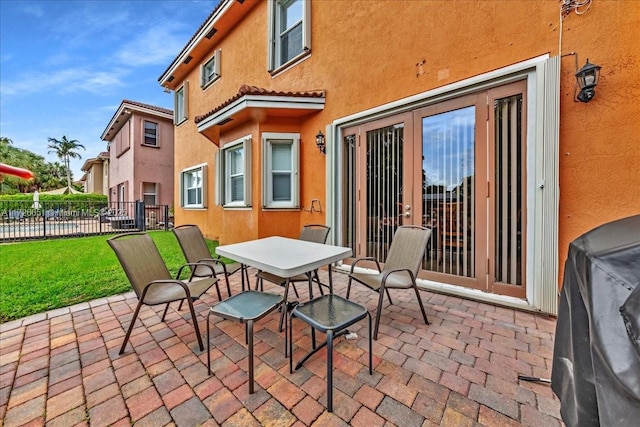 view of patio featuring grilling area