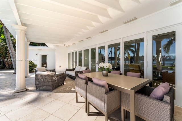 view of patio / terrace featuring an outdoor living space