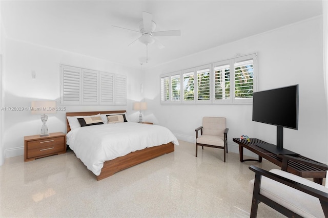 bedroom with ceiling fan