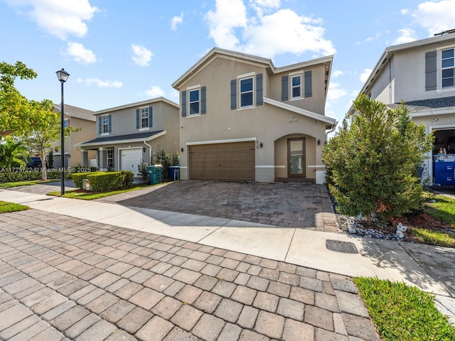 view of property with a garage