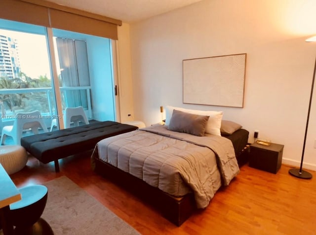 bedroom featuring hardwood / wood-style floors