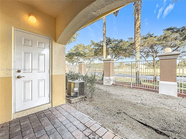 view of patio / terrace featuring central AC unit