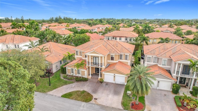 aerial view with a residential view