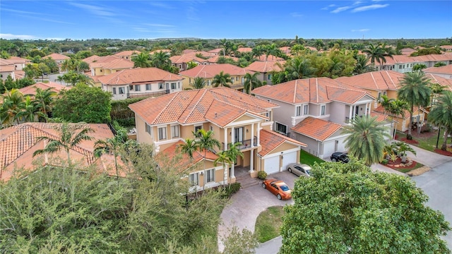 aerial view with a residential view