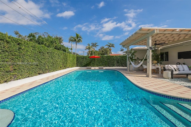 view of pool featuring a patio