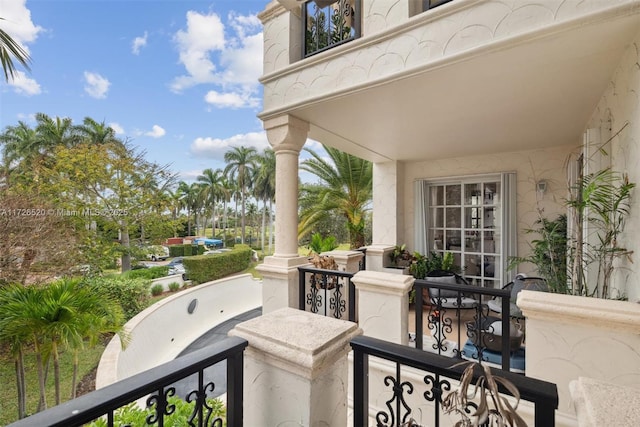 balcony with a water view