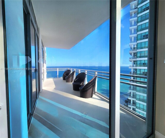 balcony with a water view