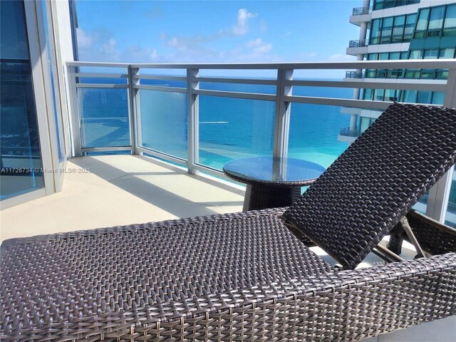 balcony with a water view