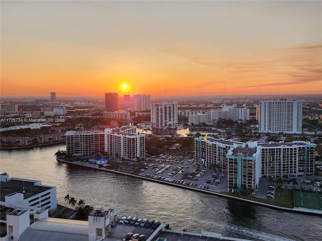 city view with a water view