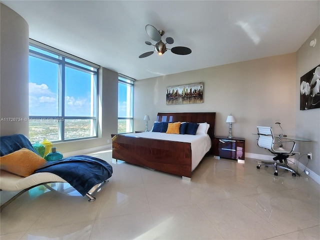 view of tiled bedroom