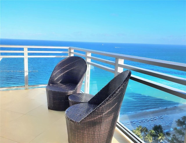 balcony with a water view