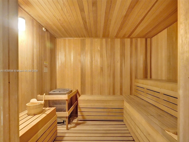 3535 S Ocean Dr Unit 2805, Hollywood, FL 33019 - sauna / steam room with wooden ceiling, wood walls, and wood-type flooring