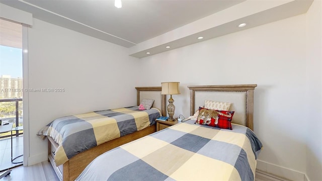 bedroom featuring hardwood / wood-style flooring