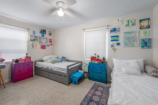 bedroom featuring ceiling fan