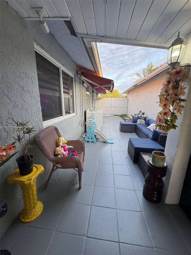 view of patio / terrace featuring an outdoor living space