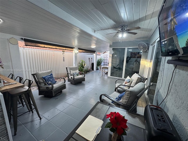 view of patio / terrace with ceiling fan