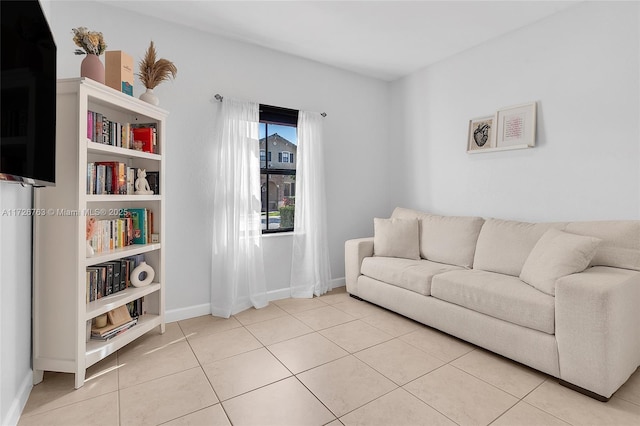 view of tiled living room