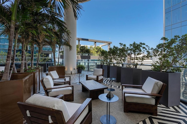 view of patio with an outdoor hangout area