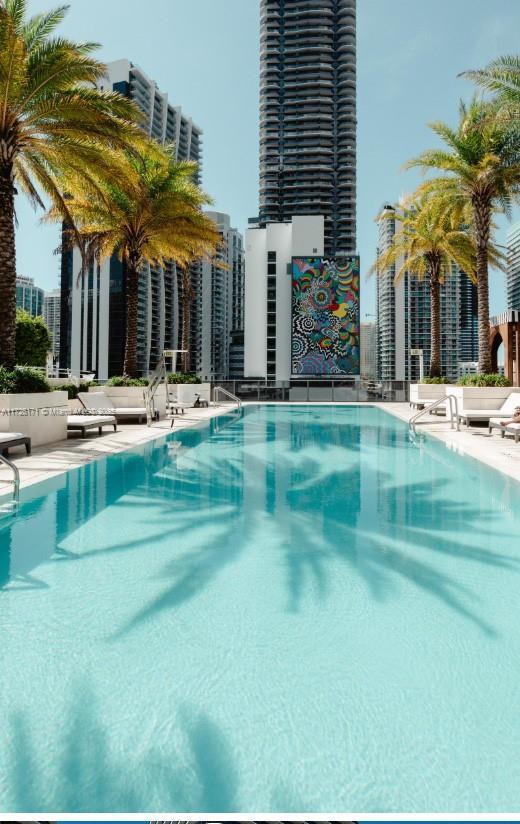 pool with a view of city