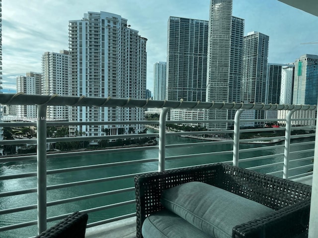 balcony with a water view