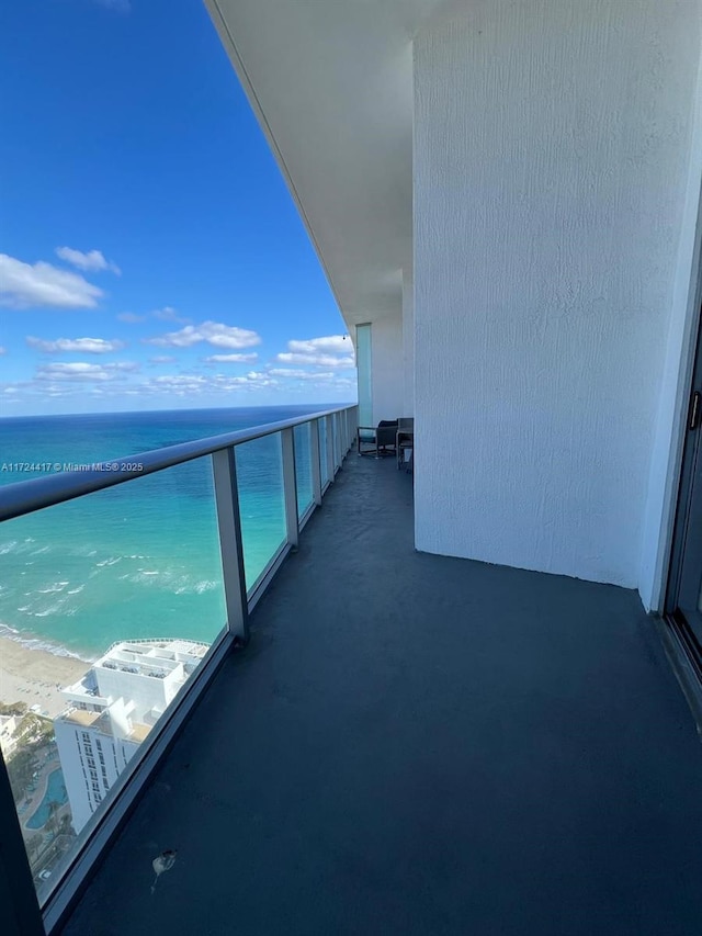 balcony with a water view